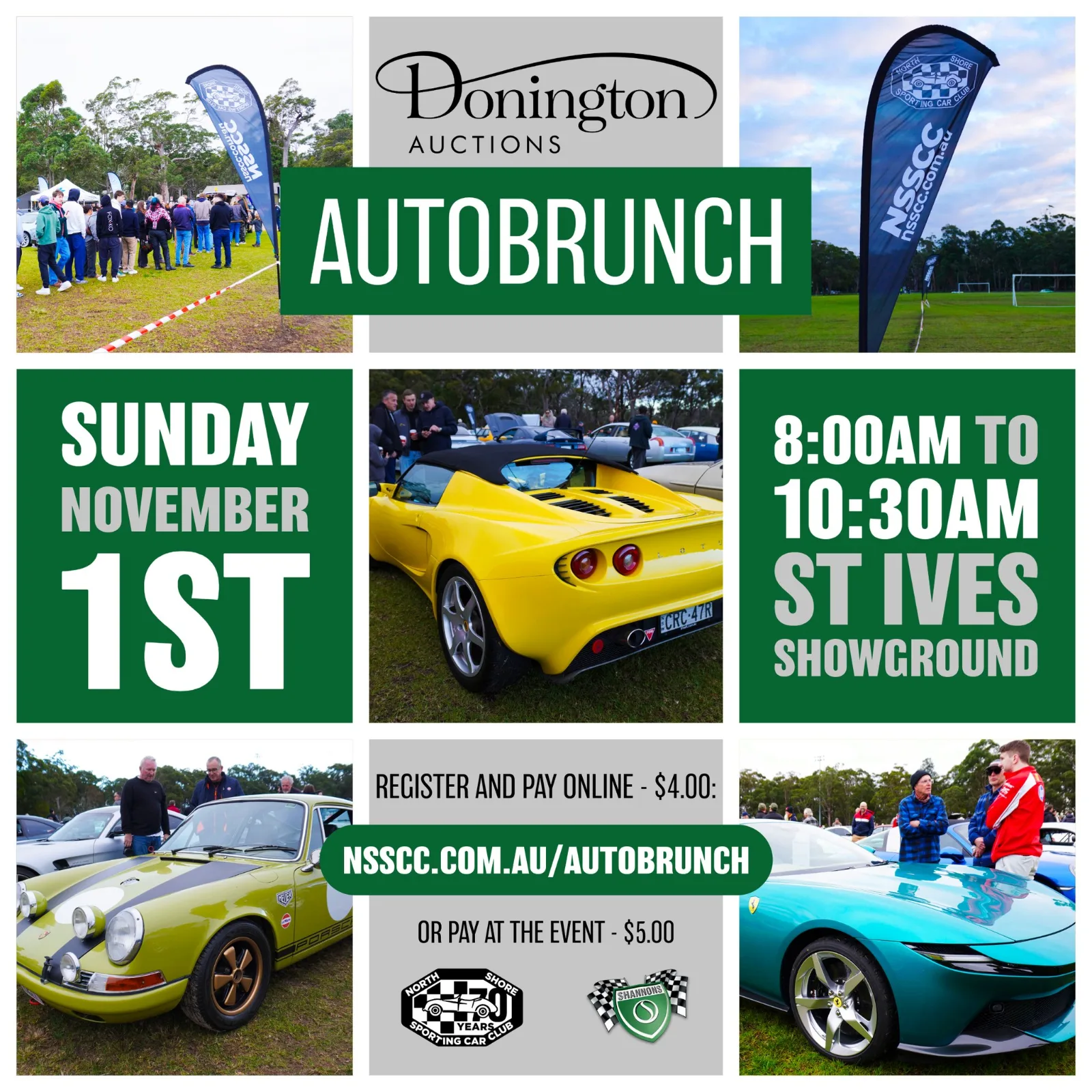Flyer for Donington Auctions AutoBrunch