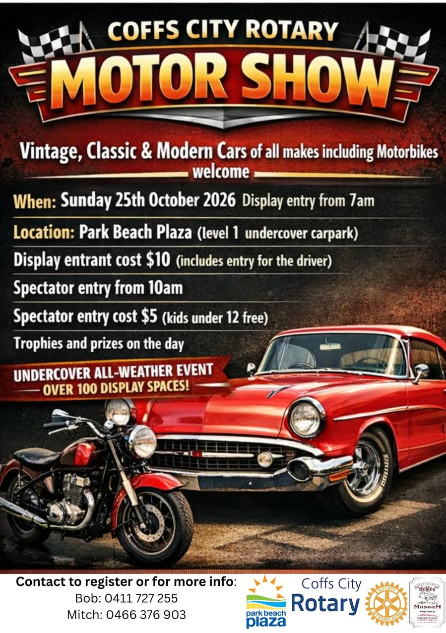 Flyer for Coffs City Rotary Motor Show